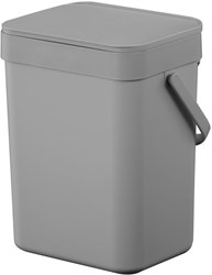 EKO afvalemmer 5 liter grijs - kunststof prullenbak keuken