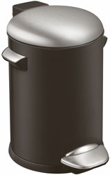 EKO pedaalemmer Belle Deluxe 3 liter zwart - prullenbak RVS soft-close
