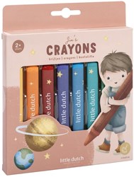 Little Dutch crayons de cire Jim & Friends - 8 crayons triangulaires pour enfants