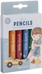 Little Dutch crayons de couleur Jim - 6 gros crayons bois créatifs