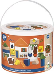 Bambolino Toys Nijntje houten blokkenset in opbergton - educatief speelgoed