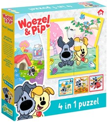 Bambolino Toys puzzel Woezel & Pip 4 in 1 educatief karton kinderpuzzel