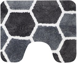 Dutch House tapis de toilette gris - Tapis WC 60x50 cm antidérapant microfibre