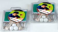Set de tennis de table avec poteau de filet et 3 balles en plastique pour enfants