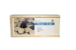 Longfield Games pions de dames bois en boîte 32mm jeu de société classique
