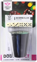 Longfield Games Dobbelset - Beker + D6 16mm Dobbelsteen Set (6 stuks)