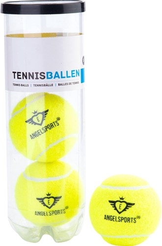 Angel Sports set de balles de tennis 3 pièces en tube jaune pour enfants-3