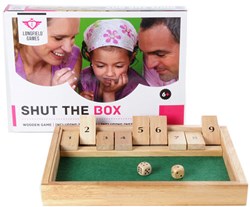 Twisk Shut the Box jeu de dés en bois 28 x 20 x 4,5 cm