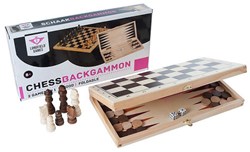 Longfield Games schaakspel backgammon houten opklapbaar bordspel