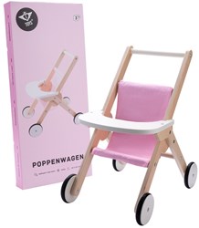 Engelhart Toys poussette poupée bois rose bébé - landau jouet