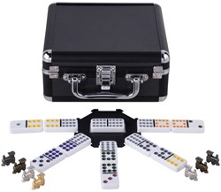 Engelhart Games Domino Mexican Train Dubbel 12 Luxe Aluminium Koffer
