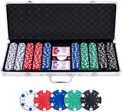 Engelhart Games pokerset zilveren koffer 500 chips 11.5 gram poker