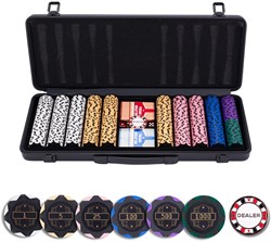 Engelhart Games pokerset zwart 500 chips waarde aluminium koffer poker