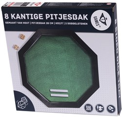 Engelhart Games houten pitjesbak spel 8-kantig klein 28 cm groen