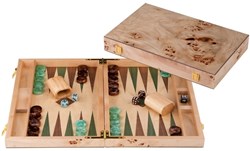 Engelhart Games backgammon luxe houten spel 18 inch groen bruin