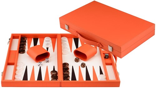 Engelhart Games jeu de Backgammon 18 pouces orange coffret luxe