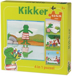Simply Kikker kinderpuzzel 4-in-1 - educatief speelgoed 4+6+9+16 stukjes