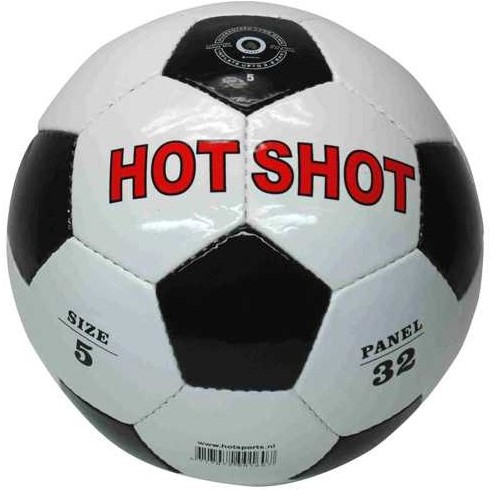 Football HOT-SHOT blanc/noir brillant taille 5