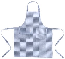 Linen and More tablier de cuisine carreaux bleus coton 75x90cm tablier cuisine
