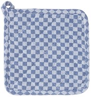 Linen and More manique bleue coton 20x20cm à carreaux lot de 2