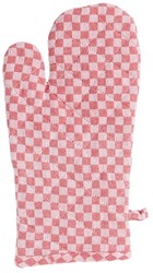 Linen and More gant de cuisine accessoire rouge à carreaux coton 33cm