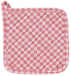 Linen and More manique coton rouge à carreaux 20x20cm linge de cuisine