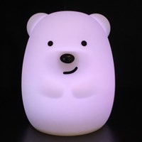 Simply nachtlamp beer groot - siliconen LED lamp roze kinderkamer