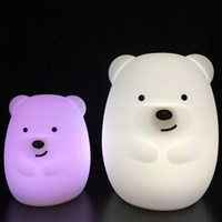 Simply nachtlamp beer groot - siliconen LED lamp roze kinderkamer-2