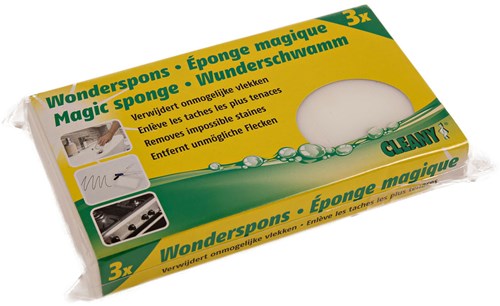 Cleany wonderspons melamine schoonmaakspons 3 stuks 110x64x28mm