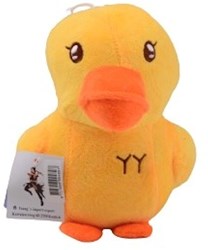 Pluche eendje knuffel 15cm met zuignap - multicolor speelgoed