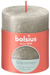 Bolsius bougie pilier rustique shimmer champagne - bougie d'ambiance 8x6,8 cm