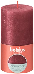 Bolsius bougie pilier shimmer rouge - bougie rustique 13 cm - décoration
