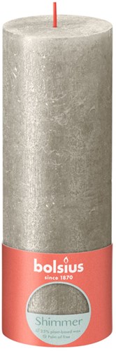 Bolsius bougie pilier shimmer champagne - bougie rustique 19 cm ø 7 cm
