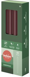 Bolsius dinerkaars set rood 8 stuks - lange brandduur vegan wax