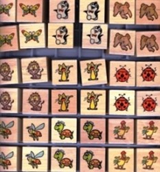 Harlekijn stempels dieren vierkant - 36 stuks - creatieve speelgoedset