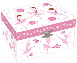 Harlekijn juwelendoos muziekdoos ballerina's sieradendoos hout