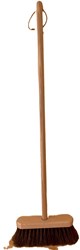 Harlekijn kinder straatbezem natuurhaar 80 cm speelgoed buiten