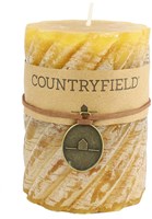 Countryfield bougie pilier ambre spirale décoration 7,5x15cm bougie d'ambiance