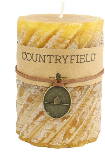 Countryfield bougie pilier ambre spirale décoration 7,5x15cm bougie d'ambiance