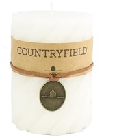 Countryfield bougie pilier blanche décoration spirale 7,5x7,5cm bougie d'ambiance
