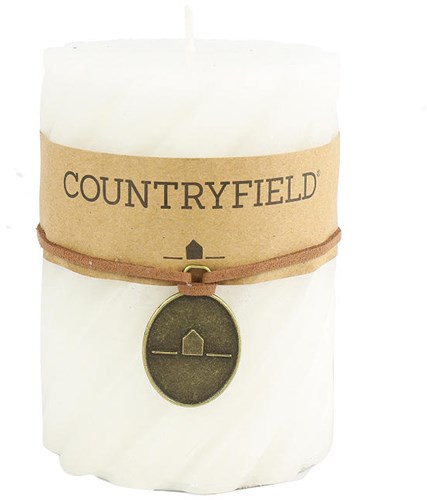 Countryfield bougie pilier blanche décoration spirale 7,5x7,5cm bougie d'ambiance