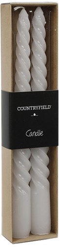 Countryfield bougies de table Twirly 20cm blanc - bougies décoratives