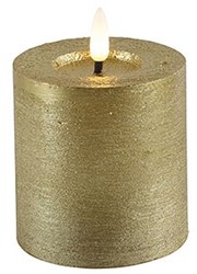 Countryfield bougie LED pilier or rustique 7,5x7,5x8cm décoration