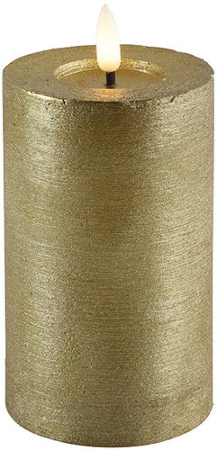Countryfield bougie LED pilier rustique or 7,5x7,5x12,5cm - lumière d'ambiance