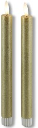 Countryfield LED dinerkaars rustiek goud 24cm 2 stuks - sfeervolle verlichting