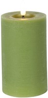 Countryfield bougie LED rustique verte 7,5x12,5cm décoration