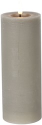 Countryfield bougie LED pilier rustique XL gris 7,5x20cm décoration
