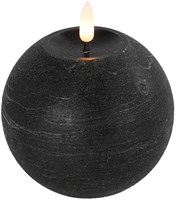 Countryfield bougie boule LED noire M 10x10x11cm - éclairage d'ambiance