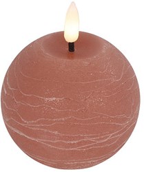 Countryfield bougie boule LED rose 8x8x9,5cm - éclairage d'ambiance