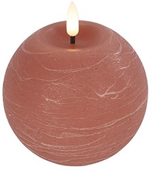 Countryfield bougie sphérique LED rose 10x10x11cm - éclairage d'ambiance